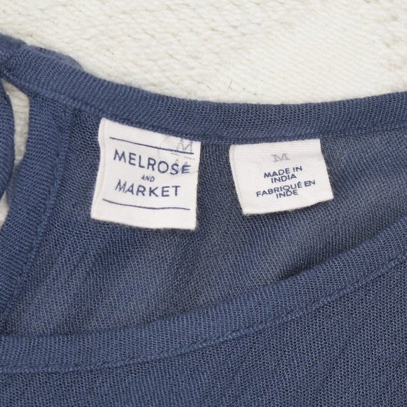 Melrose and Market Boho Lace Tunic Blouse Open Back Cutout  Keyhole Shirt M - Picture 11 of 13